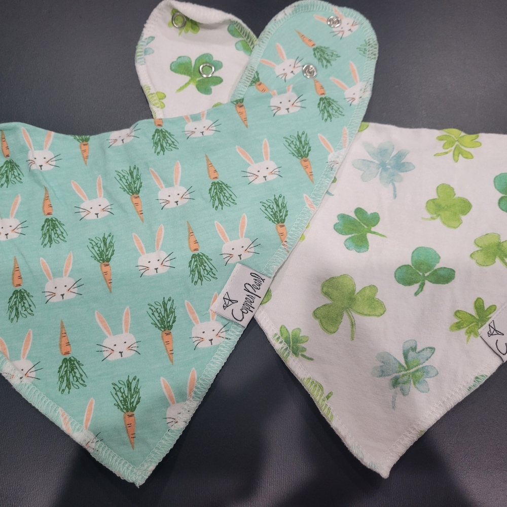 Cute Rabbit and Clover Baby Bandana Bibs